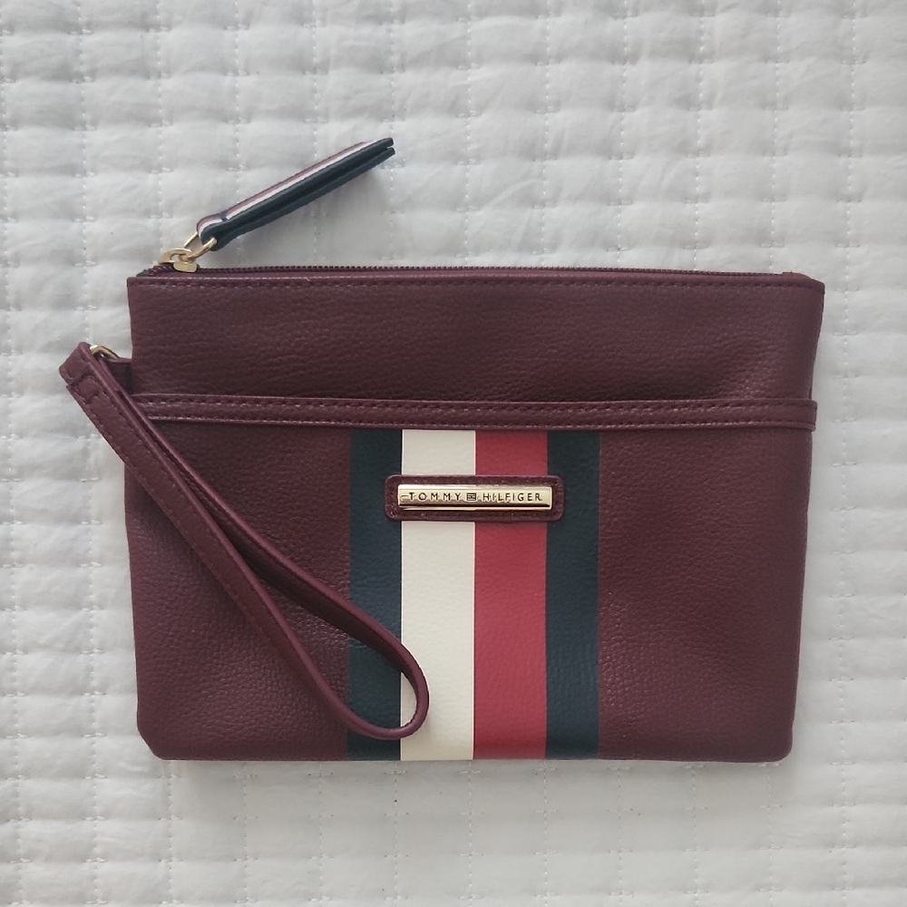 Tommy Hilfiger Burgundy Wristlet
